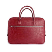 Genuine Crocodile Leather Postman Bag Mens Messenger Bussiness Document Travel Laptop Briefcase Bags Red