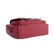 Genuine Crocodile Leather Postman Bag Mens Messenger Bussiness Document Travel Laptop Briefcase Bags Red