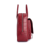 Genuine Crocodile Leather Postman Bag Mens Messenger Bussiness Document Travel Laptop Briefcase Bags Red