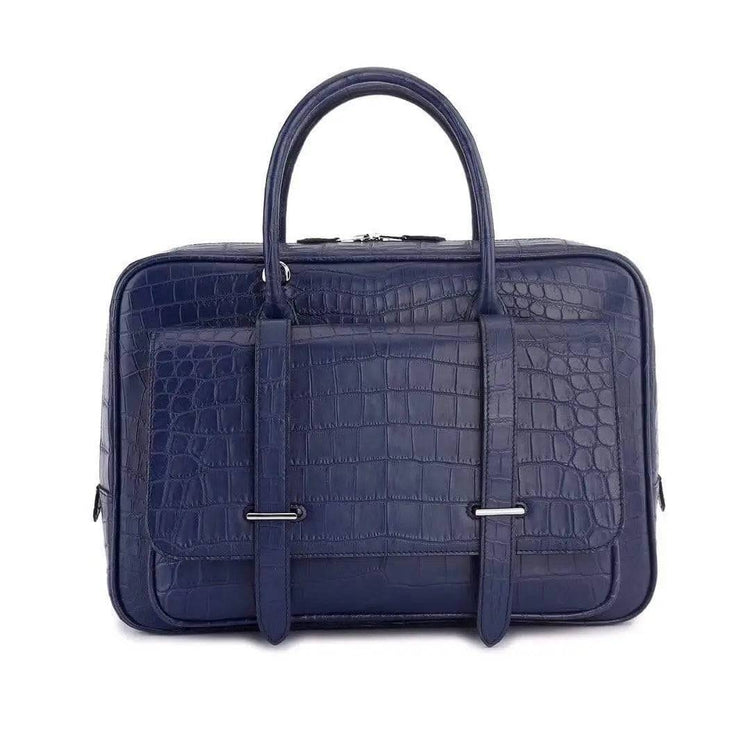 Genuine Crocodile Leather Postman Bag Mens Shoulder Messenger Bussiness Document Travel Laptop Briefcase Bags