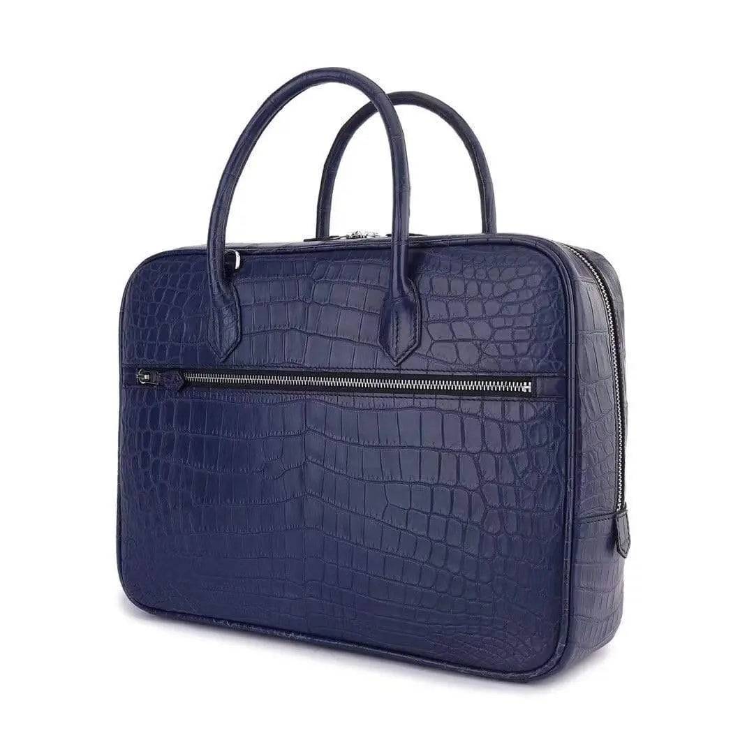 Genuine Crocodile Leather Postman Bag Mens Shoulder Messenger Bussiness Document Travel Laptop Briefcase Bags