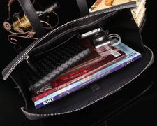 Genuine Crocodile Leather Sqauare Handle Briefcase For Men