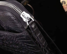 Genuine Crocodile Leather Sqauare Handle Briefcase For Men