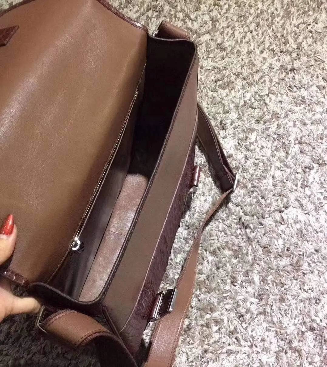 Genuine Crocodile Leather Large Capacity Messenger Crossbody Shoulder Bag