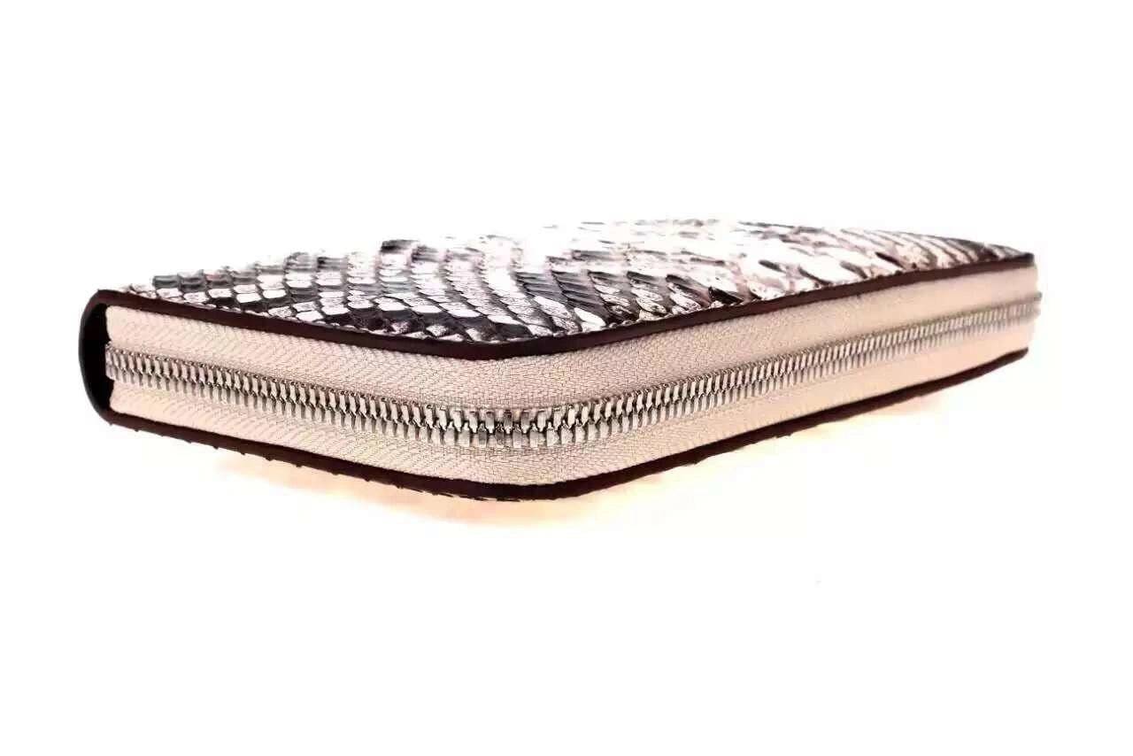 Genuine Python Leather Large Zip Around Wallet For Women