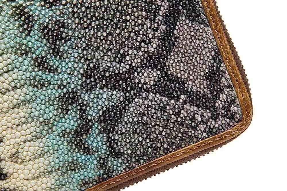 Genuine Python Leather Large Zip Around Wallet For Women