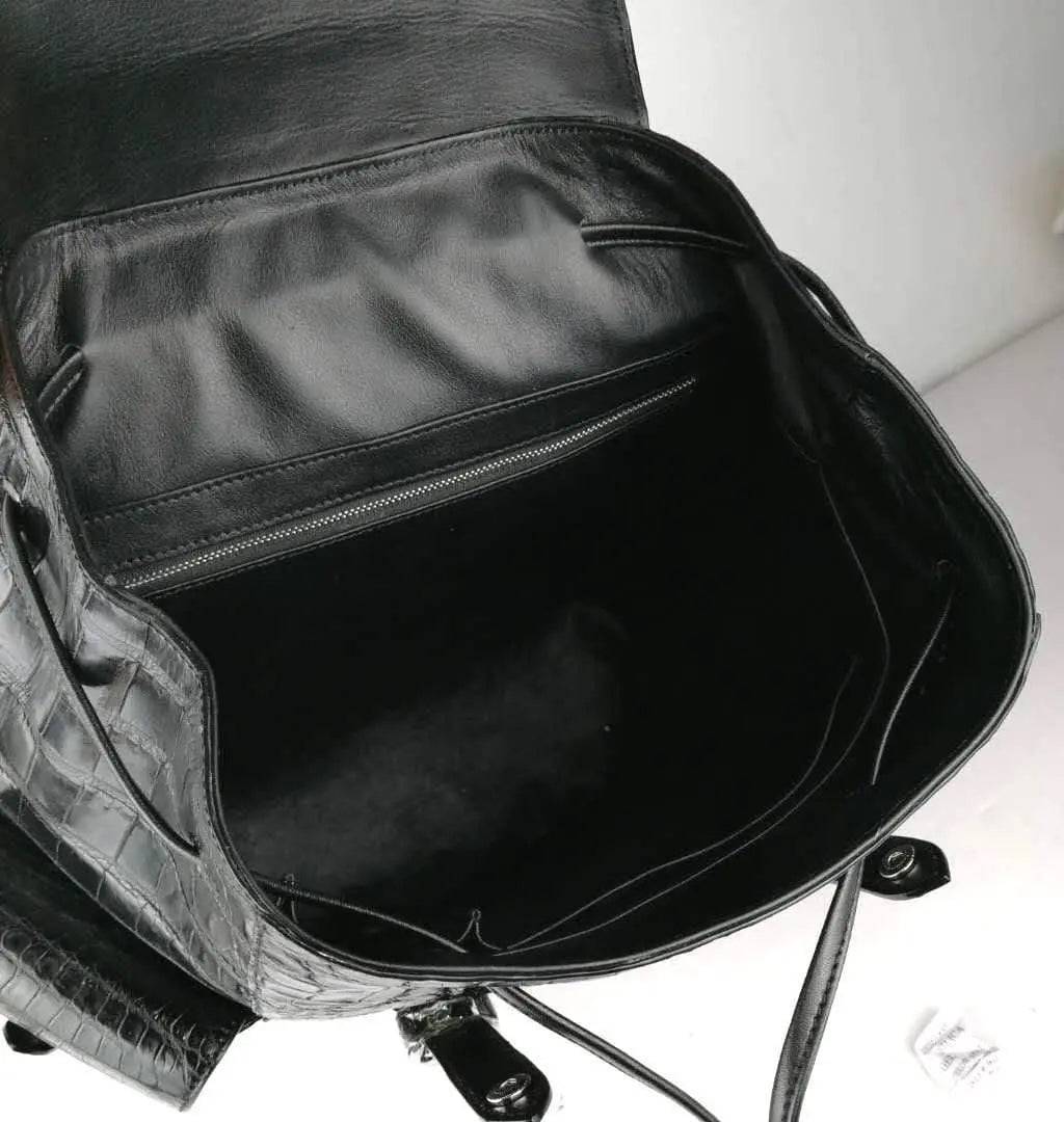 Genuine Siamese Crocodile Belly Leather Backpack