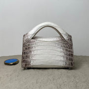 Genuine Himalaya Crocodile Leather Top Handle Cross Body Bag For Women