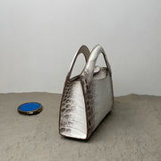 Genuine Himalaya Crocodile Leather Top Handle Cross Body Bag For Women