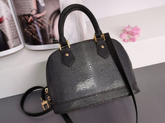 Genuine Stingray Leather Shell Top Handle Bag For Women
