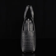 Crocodile Leather Large Volumn Tote Duffel Bag Black