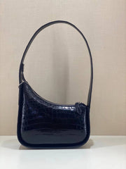Crocodile Skin Leather Underarm Bag