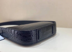 Crocodile Skin Leather Underarm Bag