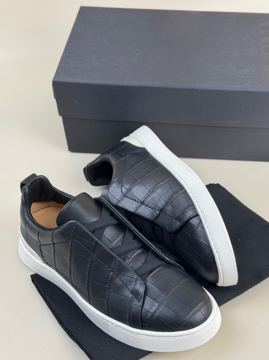 Preorder Crocodile Shoes Genuine Crocodile Skin Leather Sneakers
