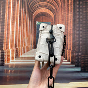 Mini Trunk Box Bag, Crocodile Skin Leather Trunk Box Bag