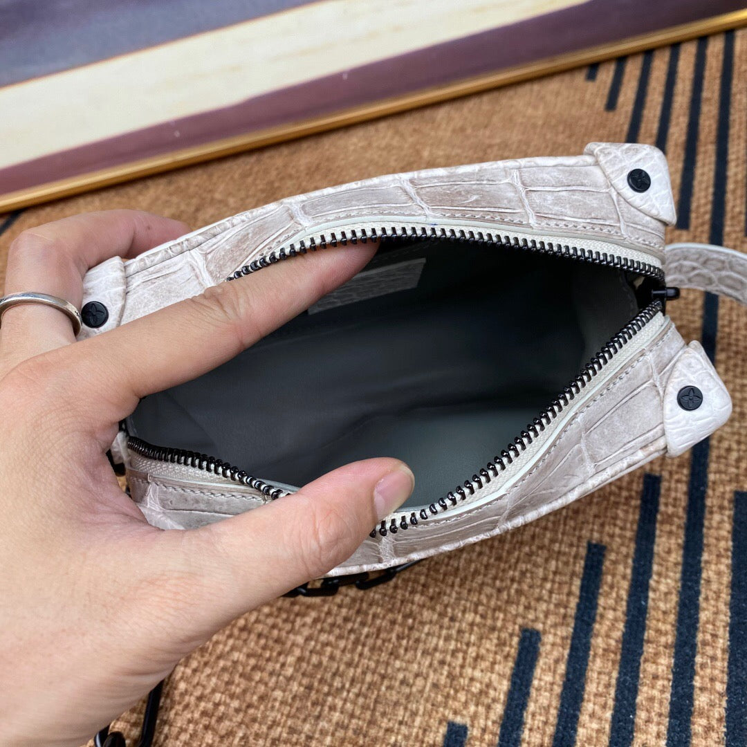 Mini Trunk Box Bag, Crocodile Skin Leather Trunk Box Bag