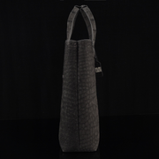 Unisex Nubuck Genuine Crocodile Skin Leather Large Shopper Hobo Tote Bags Black