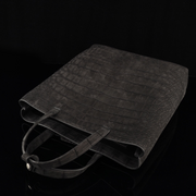 Unisex Nubuck Genuine Crocodile Skin Leather Large Shopper Hobo Tote Bags Black