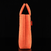 Unisex Nubuck Genuine Crocodile Skin Leather Large Shopper Hobo Tote Bags Orange
