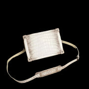 Large Trunk Box Bag, Crocodile Skin Leather Trunk Box Bag