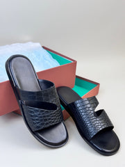 Preorder Crocodile Slippers Men's Crocodile Leather Slippers Green