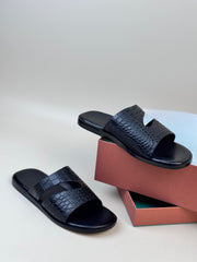 Preorder Crocodile Slippers Men's Crocodile Leather Slippers Green