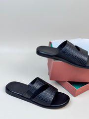 Preorder Crocodile Slippers Men's Crocodile Leather Slippers Green