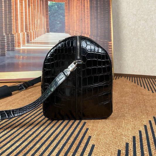 Genuine Crocodile Skin Leather Large Travel Duffle Bag