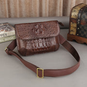 Unisex Crocodile Leather Cross Body Shoulder Bag