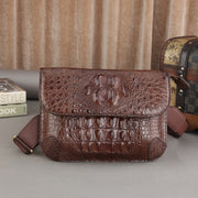 Unisex Crocodile Leather Cross Body Shoulder Bag
