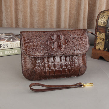 Unisex Crocodile Leather Cross Body Shoulder Bag