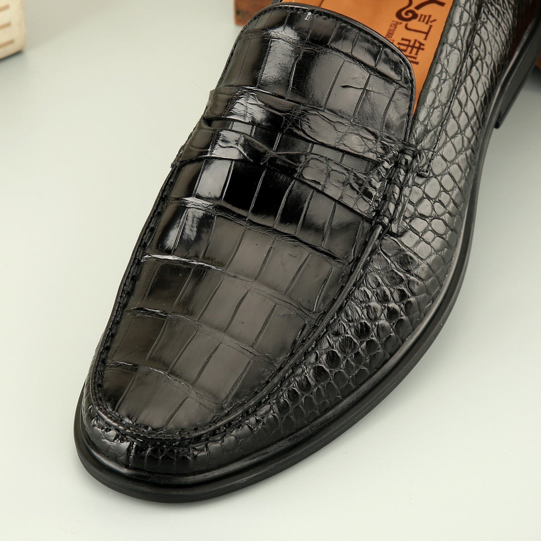 Crocodile Shoes Mens Crocodile Leather Casual Loafer Drive Shoes