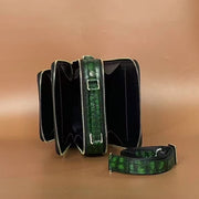 Vintage Crocodile Skin Leather Double Zip Briefcase