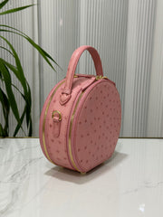 Womens Ostrich Skin Leather Apple Phone Handle Bag