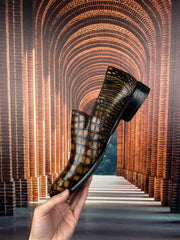 Crocodile Shoes Vintage Brown Genuine Crocodile Skin Leather Slip-On Loafer Shoes