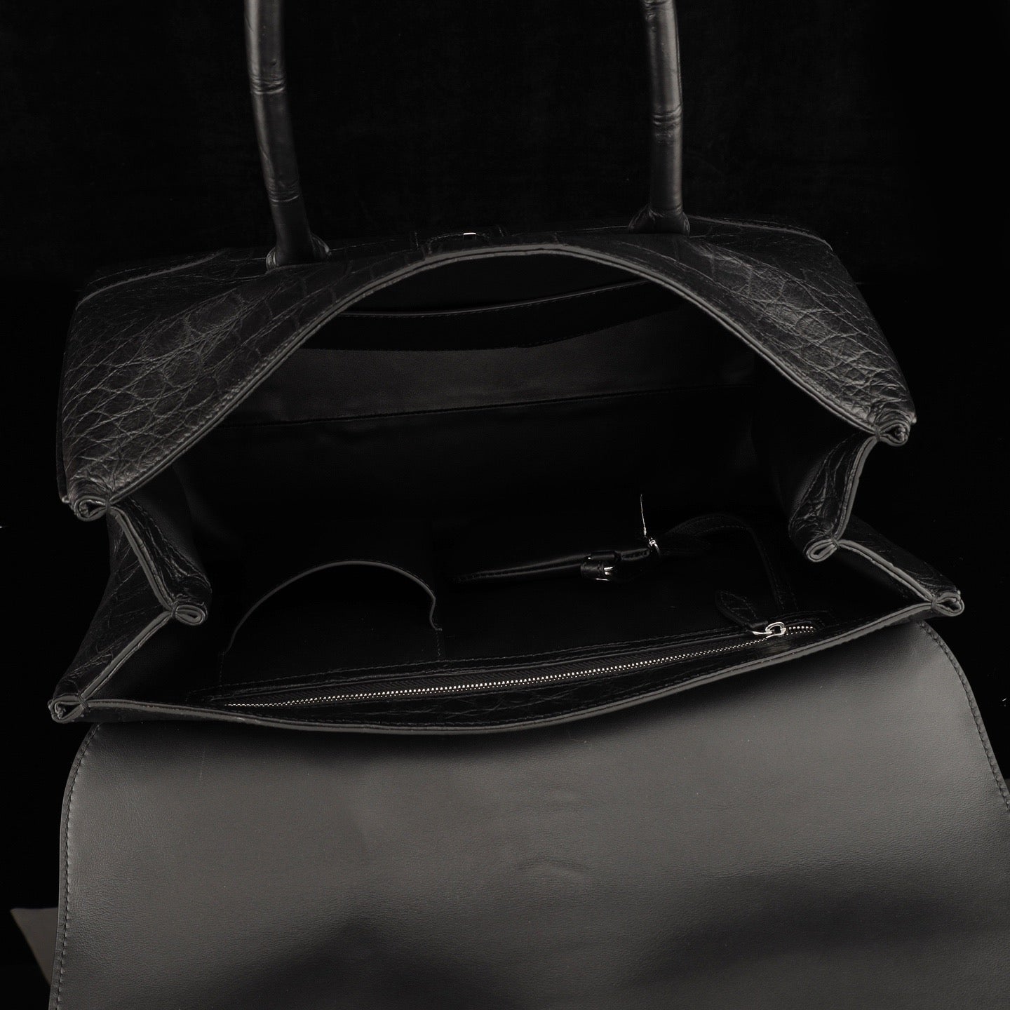 Crocodile Leather Briefcase Black