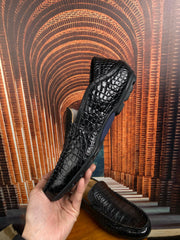 Crocodile Shoes Black Timeless Driving Shoes