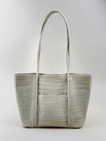 Genuine Crocodile Skin Leather Large Shopper Tote Bag