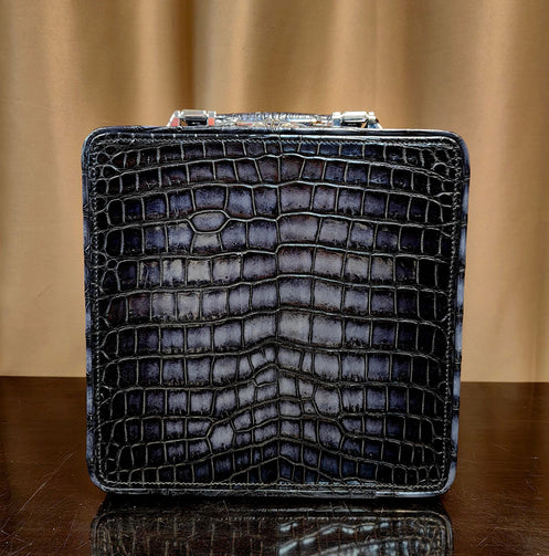 Vintage Genuine Crocodile Skin Leather 12-pcs In Watch Case