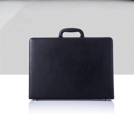 Leather Large Business Attache Case With Password