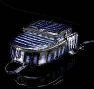 Unisex Vintage Grey Crocodile Leather Backpack