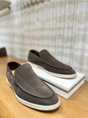 Nubuck Crocodile Shoes Men's Crocodile Leather Loafers Slip-On Dress Shoes Very Comfortable