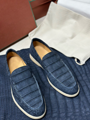Nubuck Crocodile Shoes Men's Crocodile Leather Loafers Slip-On Dress Shoes Very Comfortable