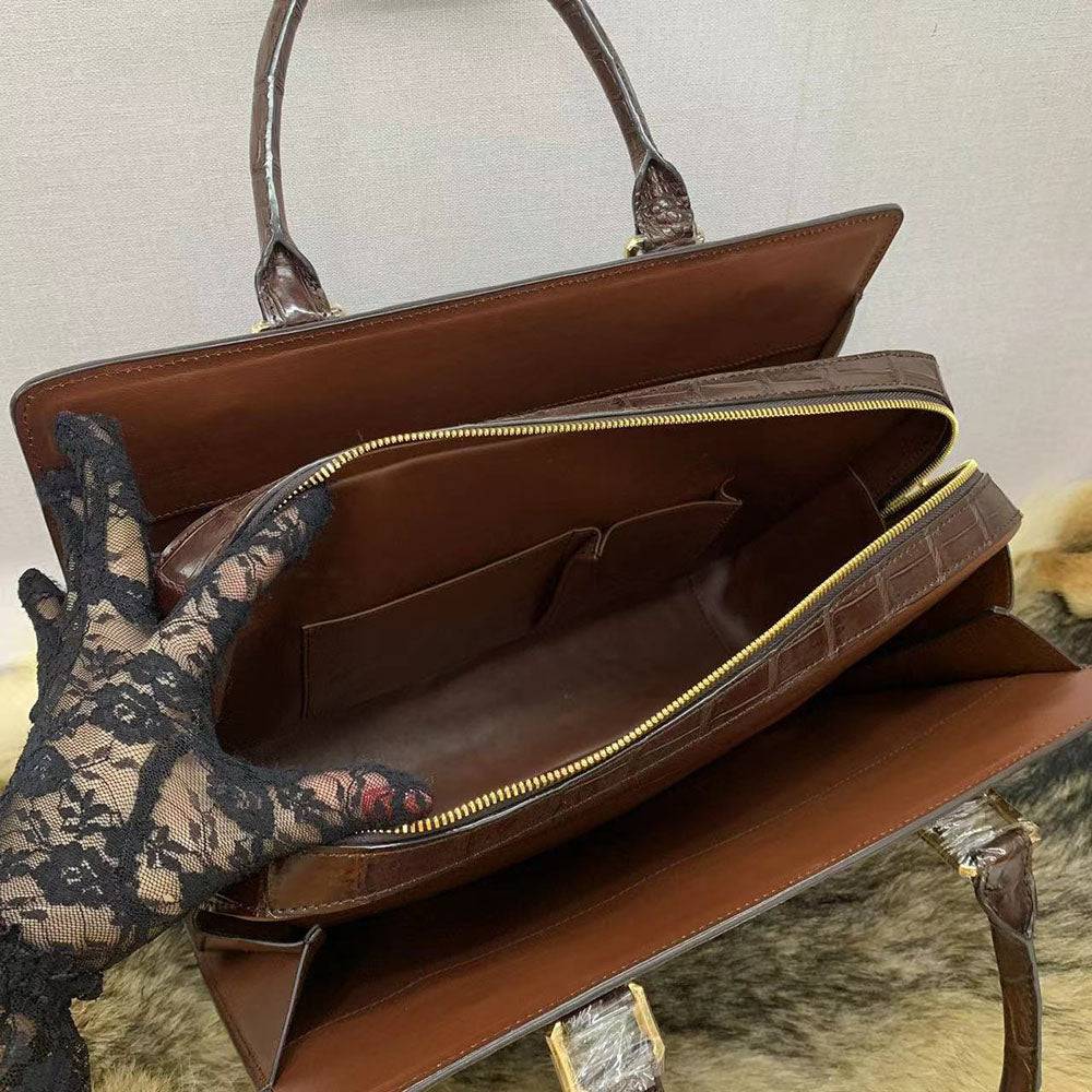 Crocodile Briefcase ,Crocodile Skin Belly Leather Business Bags