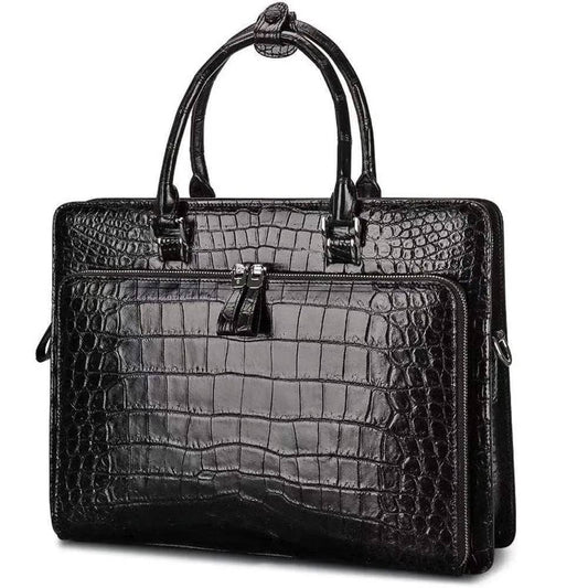 Men Briefcase Crocodile Leather Handbag Mens Briefcases for Laptop Messenger Mens Business Bag