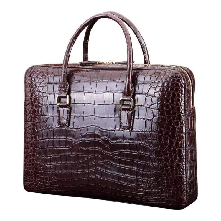 Men's Crocodile Leather Briefcase Top Handle Bag | Rossieviren