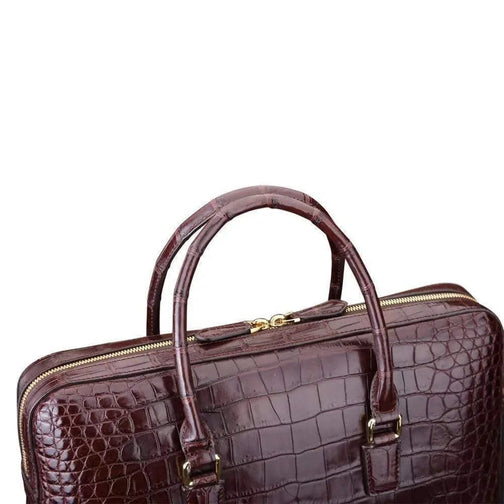Men's Crocodile Leather Briefcase Top Handle Bag | Rossieviren