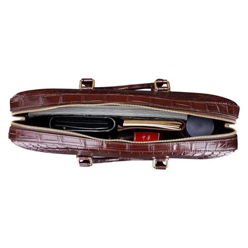 Men's Crocodile Leather Briefcase Top Handle Bag | Rossieviren