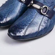 Crocodile Shoes Men's Exotic Ostrich Leather Bit-Strap Loafer