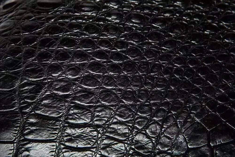 Mens Black Genuine Crocodile Bone Leather Briefcase